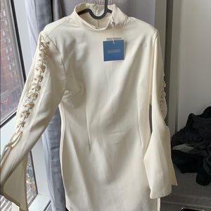 Miss guided never worn ivory dress lace sleeves